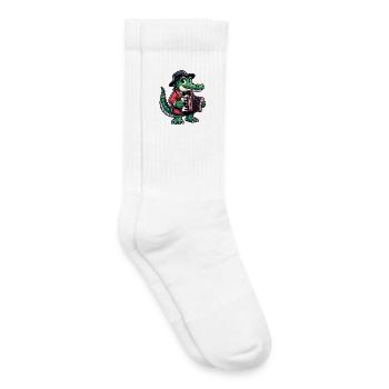 Crocodile Russe en Russe Crocodiles Russes - Chaussettes de tennis bio enfant - blanc - Droite