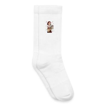 Hornistin mit Noten Horn Waldhorn - Kinder Tennissocken - Weiß - Rechts