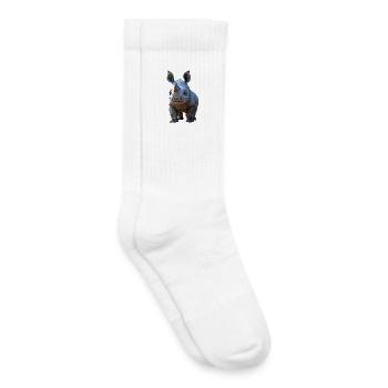 Rhinocéros Rhinocéros Afrique Safari Rhinocéros Rhinocéros - Chaussettes de tennis bio enfant - blanc - Droite