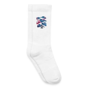Retro Monstera Pflanze Neon Synthwave - Kinder Tennissocken - Weiß - Rechts