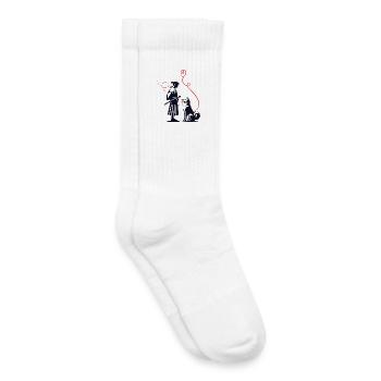 Dog Bandana Akita Samurai Red Thread - Kids Tennis Socks - white - Right