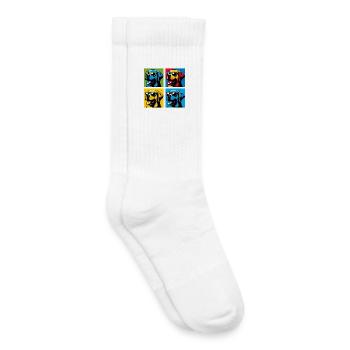 Lab Love Pop, Copain, Guimauve, Peluche, Heureux - Chaussettes de tennis bio enfant - blanc - Droite