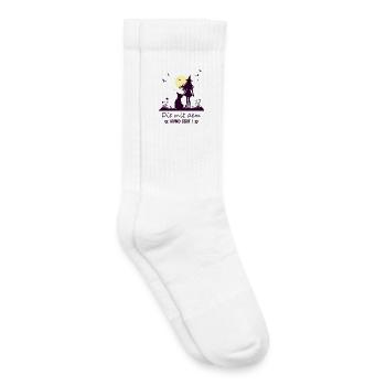 Hexe die mit dem Hund geht ! - Kinder Tennissocken - Weiß - Rechts