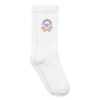Regenbogen Kind Kinder Baby Schmetterlinge Herz - Kinder Tennissocken - Weiß - Rechts
