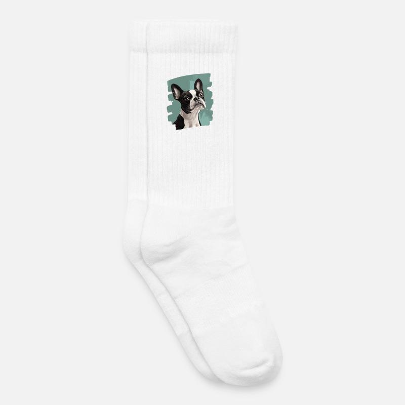 Boston Terrier - Kinder Tennissocken - Weiß