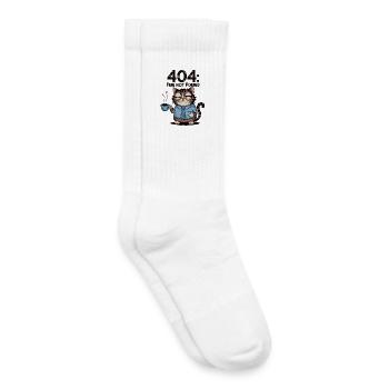 404 Spaß Nicht gefunden - müde Kaffeekatze Arbeit Meme - Kinder Tennissocken - Weiß - Rechts