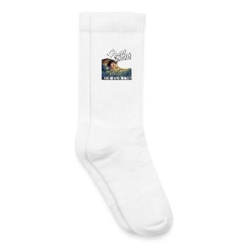 Lustiges Design im Comic Style, Humor IQ Mann Frau - Kinder Tennissocken - Weiß - Rechts