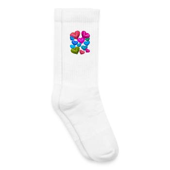 Coeurs de la Saint-Valentin Coeurs Amour La Saint-Valentin - Chaussettes de tennis bio enfant - blanc - Droite