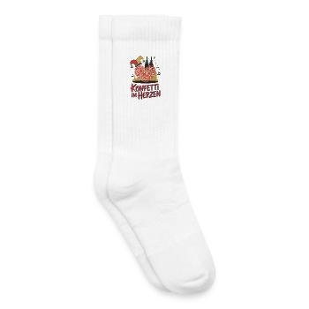 Confettis de Cologne dans le cœur Carnaval Coeur Cologne - Chaussettes de tennis bio enfant - blanc - Droite