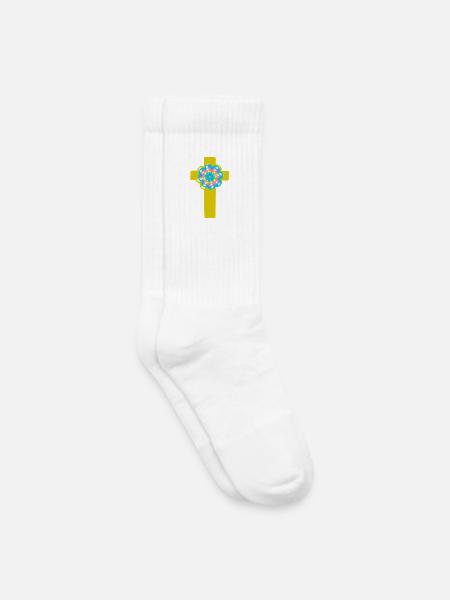 Kreuz Jesus Kreuze Messias - Kinder Tennissocken - Weiß