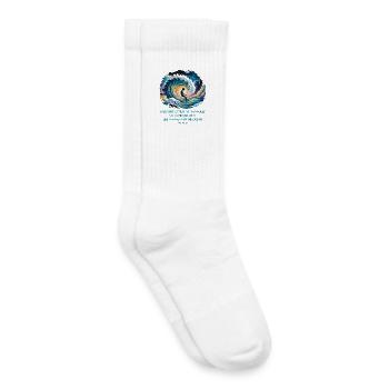 Vague de l’océan | Citation d’Alan Watts - Chaussettes de tennis bio enfant - blanc - Droite