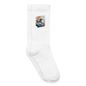 Wellen und Meer - Kinder Tennissocken - Weiß - Rechts