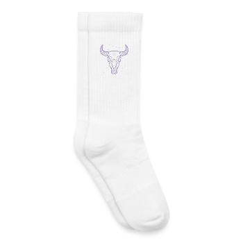 Erde Symbol Stier Schädel | Mystische Minimal Art - Kinder Tennissocken - Weiß - Rechts