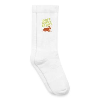 Capybara Dont Worry Be Capy Capybara Rodent - Kids Tennis Socks - white - Right