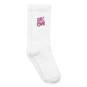 Frauen Power GRL PWR Girl Patriarchat Feminismus - Kinder Tennissocken - Weiß - Rechts