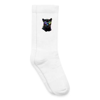 Panther Leopard Big Cat Cute Big Cat Panter - Kids Tennis Socks - white - Right