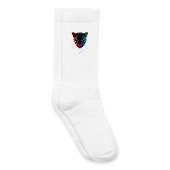 Panther Leopard Big Cat Cute Big Cat Panter - Kids Tennis Socks - white - Right