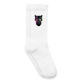 Panther Leopard Big Cat Cute Big Cat Panter - Kids Tennis Socks - white - Right