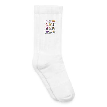 Mignon Chat LGBT Rétro Chat Fierté et Égalité - Chaussettes de tennis bio enfant - blanc - Droite
