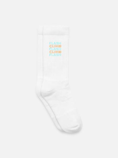 flash climb klettern bouldern stylische Schrift - Kinder Tennissocken - Weiß