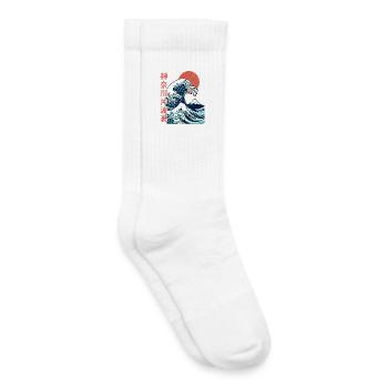Die große Welle vor Kanagawa - Kinder Tennissocken - Weiß - Rechts