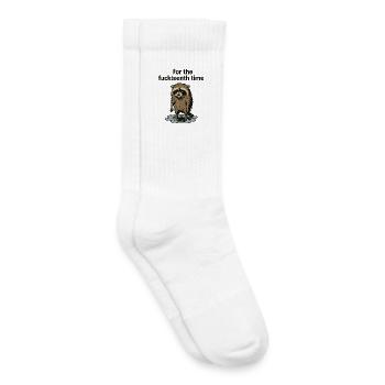 For the fuckteenth time – annoyed raccoon - Kids Tennis Socks - white - Right