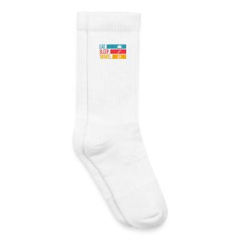 Eat Sleep Travel Repeat Reise Design - Kids Tennis Socks - white - Right