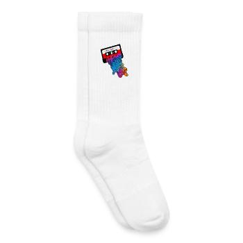 Cassette des années 90 avec fin d’encre colorée - Chaussettes de tennis bio enfant - blanc - Droite