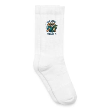 Angler Opa - Lustiges Angler Opa Design - Kinder Tennissocken - Weiß - Rechts