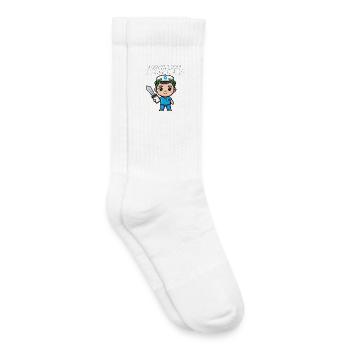 JE SUIS VENU, J’AI VU, J’AI CARTOGRAPHIÉ - CADEAU D’INFIRMIÈRE - Chaussettes de tennis bio enfant - blanc - Droite