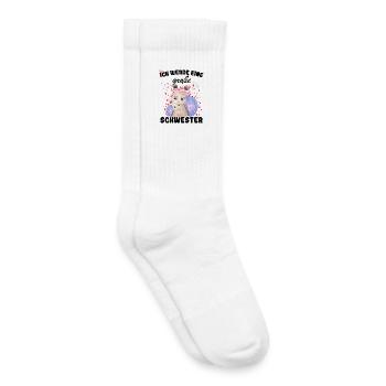 Nachwuchs Verkünden Ich Werde Große Schwester 2027 - Kinder Tennissocken - Weiß - Rechts