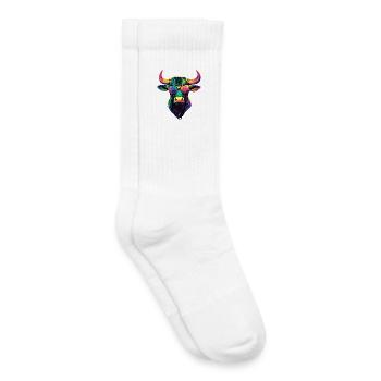 Taureau Bœuf Bovins Vache Taureau Taureau - Chaussettes de tennis bio enfant - blanc - Droite