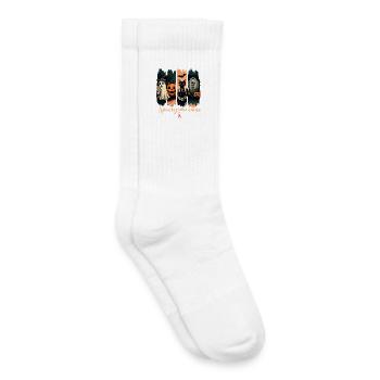 Effrayant pour une cause – Édition Ruban Rose - Chaussettes de tennis bio enfant - blanc - Droite