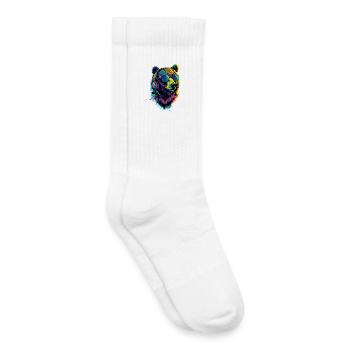 Ours brun, Grizzly, Frères d’ours, Forêt, Ours sauvages - Chaussettes de tennis bio enfant - blanc - Droite