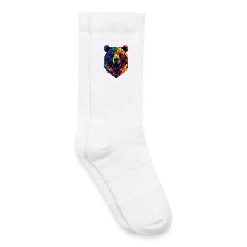 Ours brun, Grizzly, Frères d’ours, Forêt, Ours sauvages - Chaussettes de tennis bio enfant - blanc - Droite