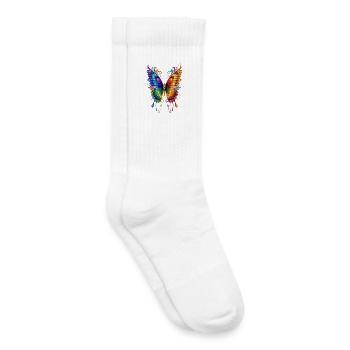 ailes de papillon papillons colorés - Chaussettes de tennis bio enfant - blanc - Droite