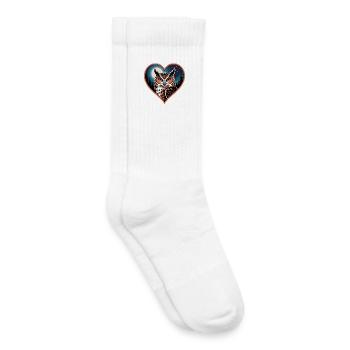 Rêve de hibou au clair de lune - Chaussettes de tennis bio enfant - blanc - Droite