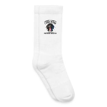 Lebhafter schwarz-weißer Hund mit lockigem Fell - Kinder Tennissocken - Weiß - Rechts