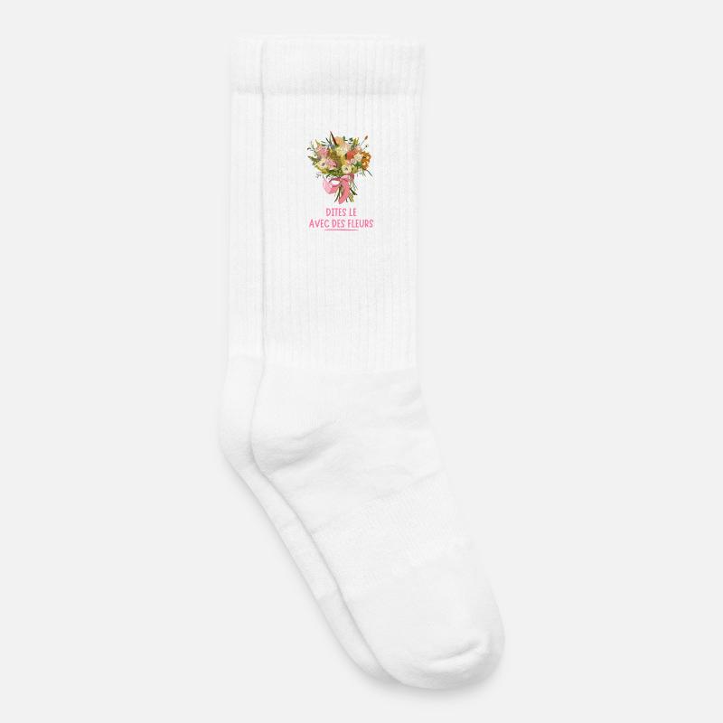 Sag es mit BLUMEN - Kinder Tennissocken - Weiß