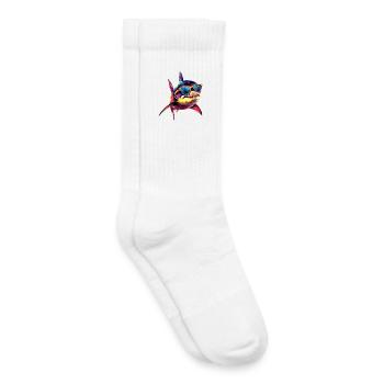 Shark Shark Tiger Shark Diver Cute Sharks Great White Shark - Kids Tennis Socks - white - Right