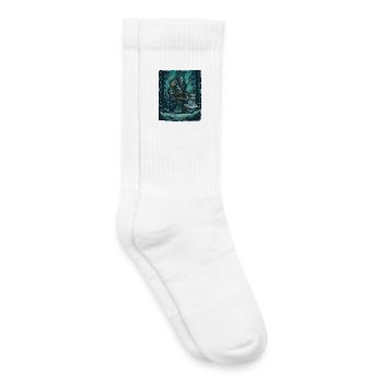 Viking Bigfoot Cryptide Sasquatch nordique Yéti - Chaussettes de tennis bio enfant - blanc - Droite