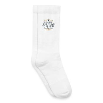 Biene und Honigwaben Motiv mit Zitat - Kinder Tennissocken - Weiß - Rechts