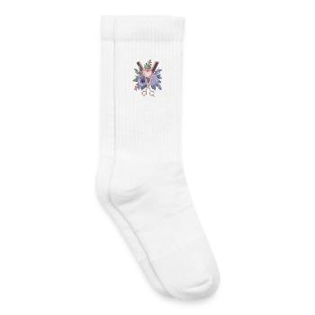 Friseur Schere Kamm Blumen - Kinder Tennissocken - Weiß - Rechts