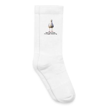 Humorous Seagull Phrase T-Shirt Design - Kids Tennis Socks - white - Right