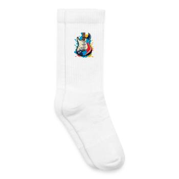 Creative electric guitar illustration - Kids Tennis Socks - white - Right