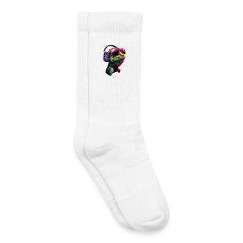 Caméléon Lézard Reptile Caméléon Iguane Lézard - Chaussettes de tennis bio enfant - blanc - Droite