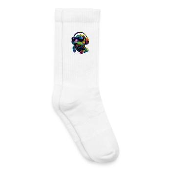 Caméléon Lézard Reptile Caméléon Iguane Lézard - Chaussettes de tennis bio enfant - blanc - Droite