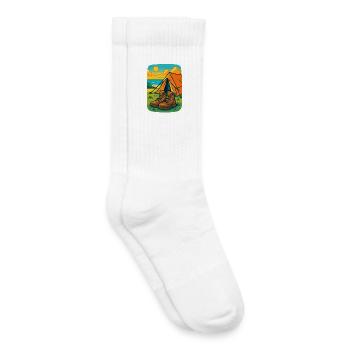 Camping Aventure Bottes Tente Plage - Chaussettes de tennis bio enfant - blanc - Droite