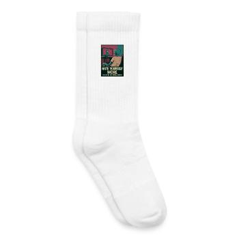 Gruseliges Skelett Zombie TV Spiegel Design - Kinder Tennissocken - Weiß - Rechts