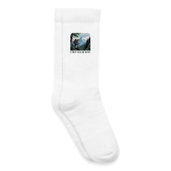 Bergwanderer mit malerischen Gipfeln - Kinder Tennissocken - Weiß - Rechts